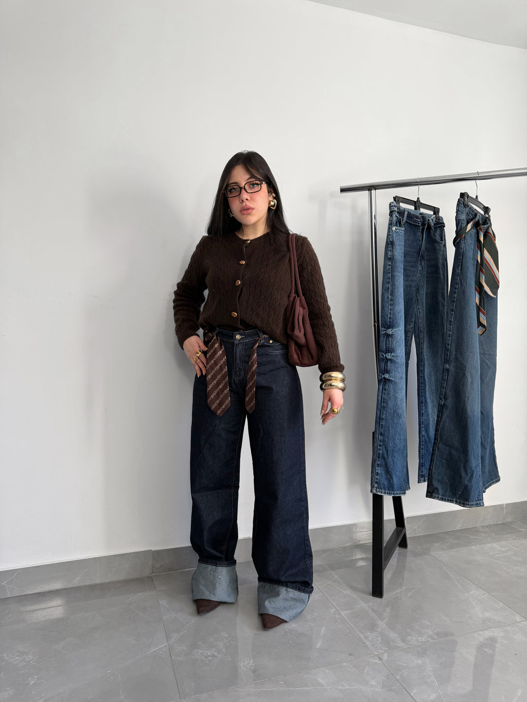 Wide leg dark blue