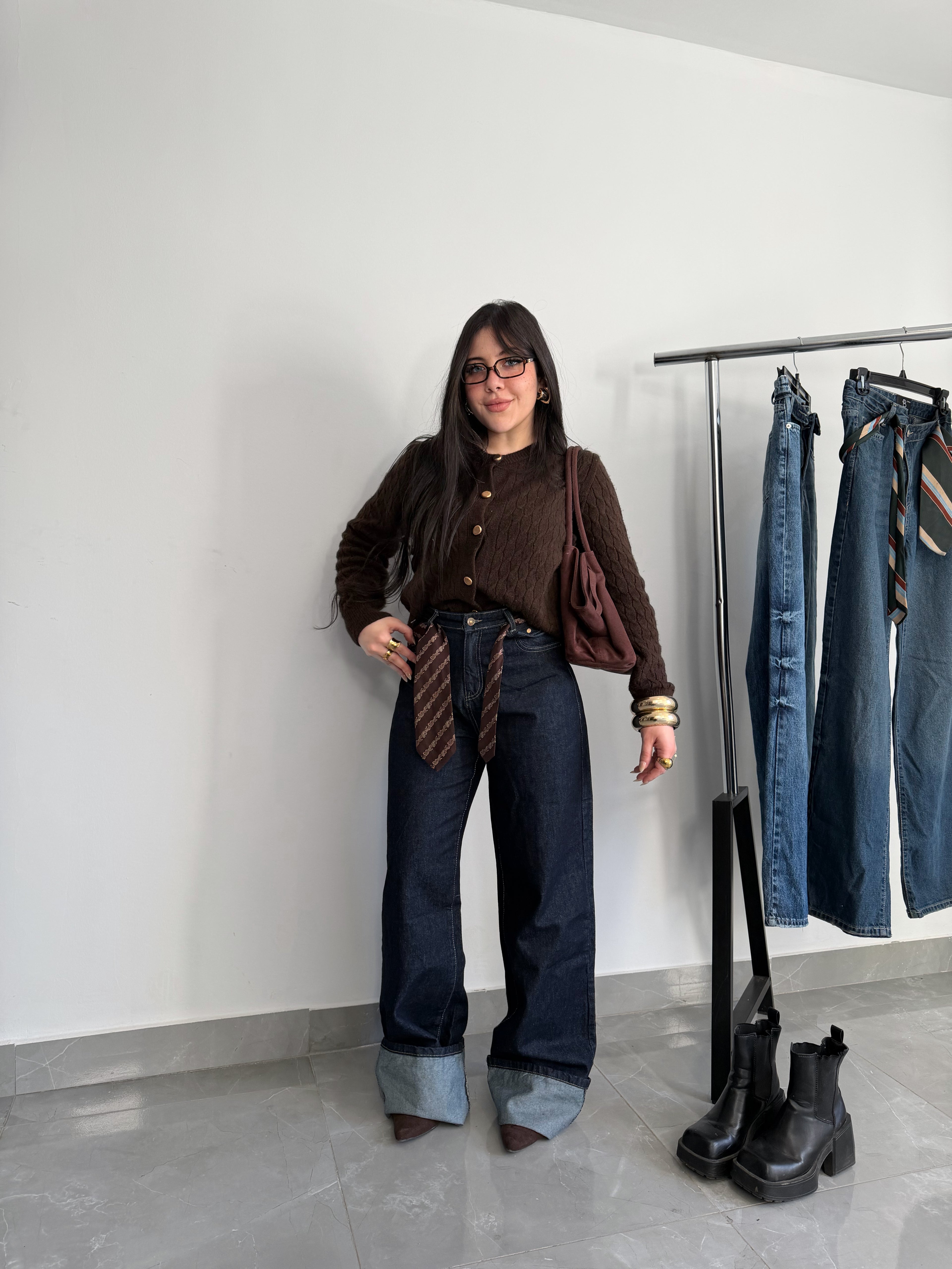 Wide leg dark blue