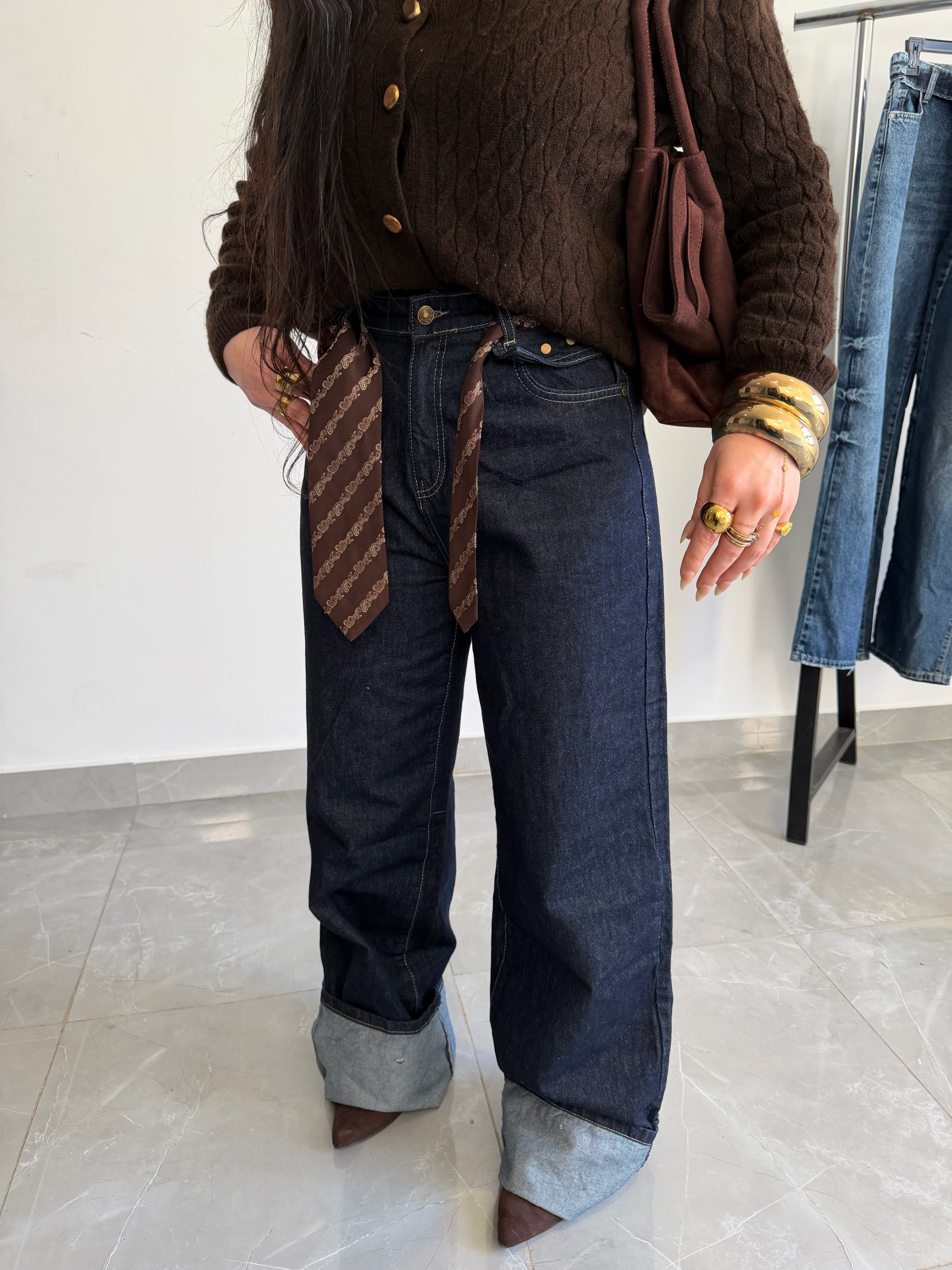 Wide leg dark blue